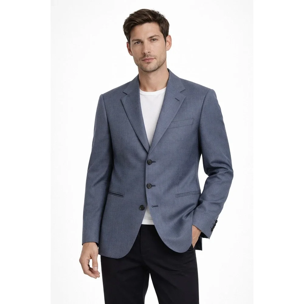 Charcoal Gray 100% Wool Sport Men's Blazer Jacket Size‎ 42R Classic Business
